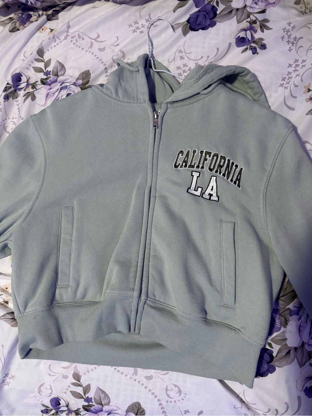 California LA Hoodie Jacket - Sage Green